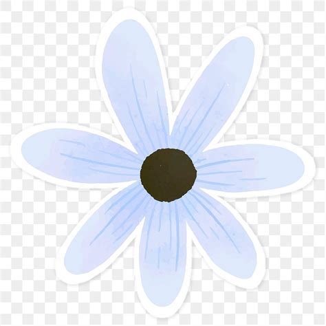 Blue flower sticker png | Free stock illustration | High Resolution graphic