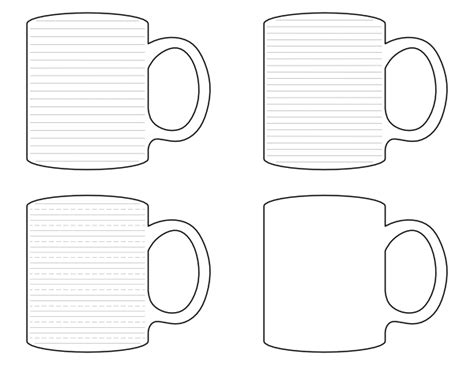 Free Printable Mug-Shaped Writing Templates