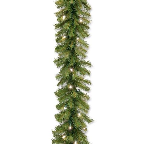 Norwood Fir 9 ft. Garland with Warm White LED Lights NF-304L-9A-1 - The Home Depot