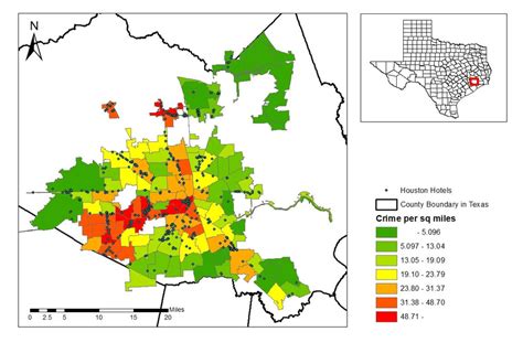 Map of Houston hotels and crime density Data source: Houston Police... | Download Scientific Diagram