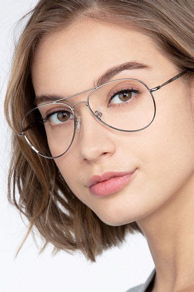 Nantes - Aviator Silver Frame Eyeglasses | EyeBuyDirect | Glasses for round faces, Fashion eye ...