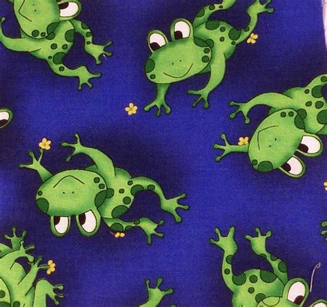 Cute Frog Fabric Five 6 Cotton Fabric by AlwaysInStitchesCo