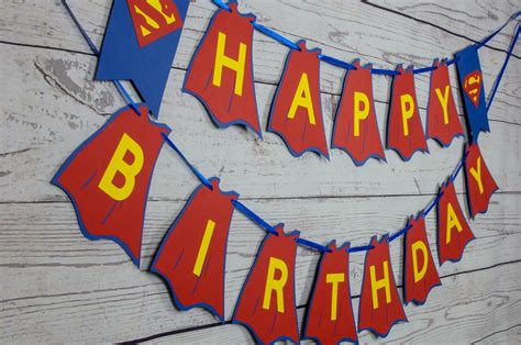 Superman Birthday Banner Superman Party Superman Birthday | Etsy