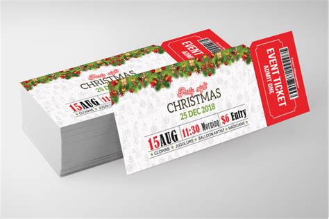 Christmas Party Night Ticket By Designhub | TheHungryJPEG