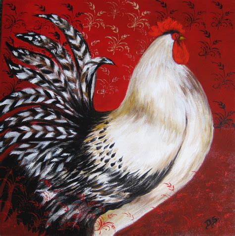 Red and Black Rooster | Rooster painting, Rooster art, Chickens and roosters