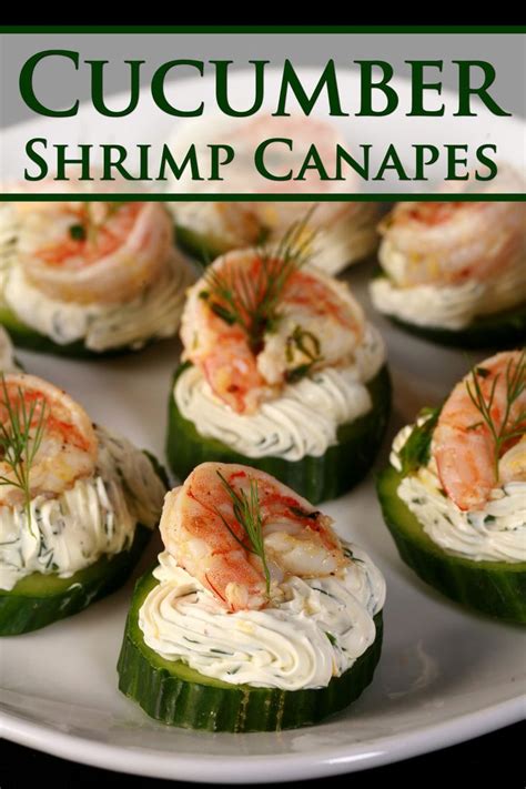 cucumber shrimp canapes on a white plate