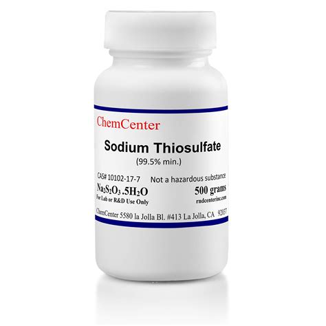 Sodium Thiosulfate, Fine Crystals, 99.5% min, 500 Grams (1.1 lb.)- Buy ...