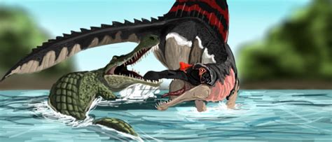 Sarcosuchus vs Spinosaurus Signature by I-Phillip on DeviantArt