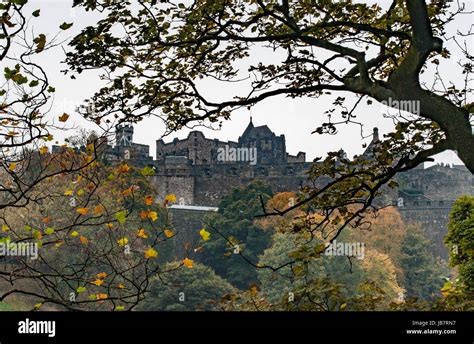 Edinburgh Castle in autumn Stock Photo - Alamy