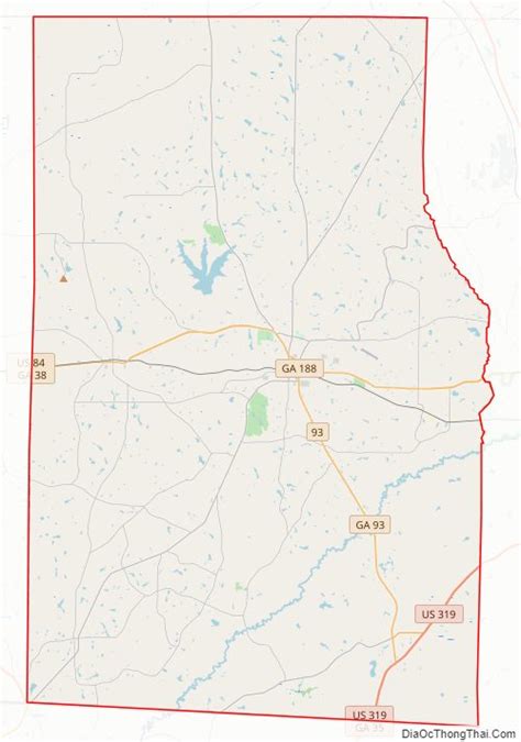 Map of Grady County, Georgia - Thong Thai Real