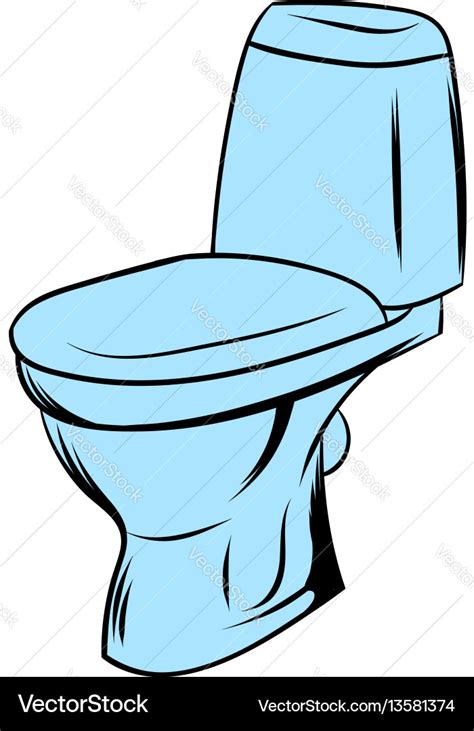 Blue toilet icon cartoon Royalty Free Vector Image