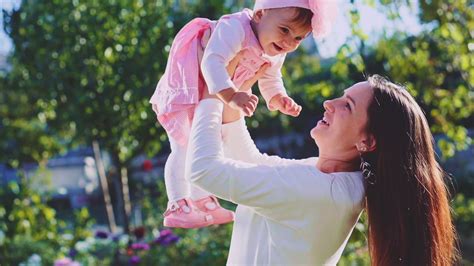 Mother Baby Enjoying Time Outdoors Slow Stock Footage SBV-305543669 ...