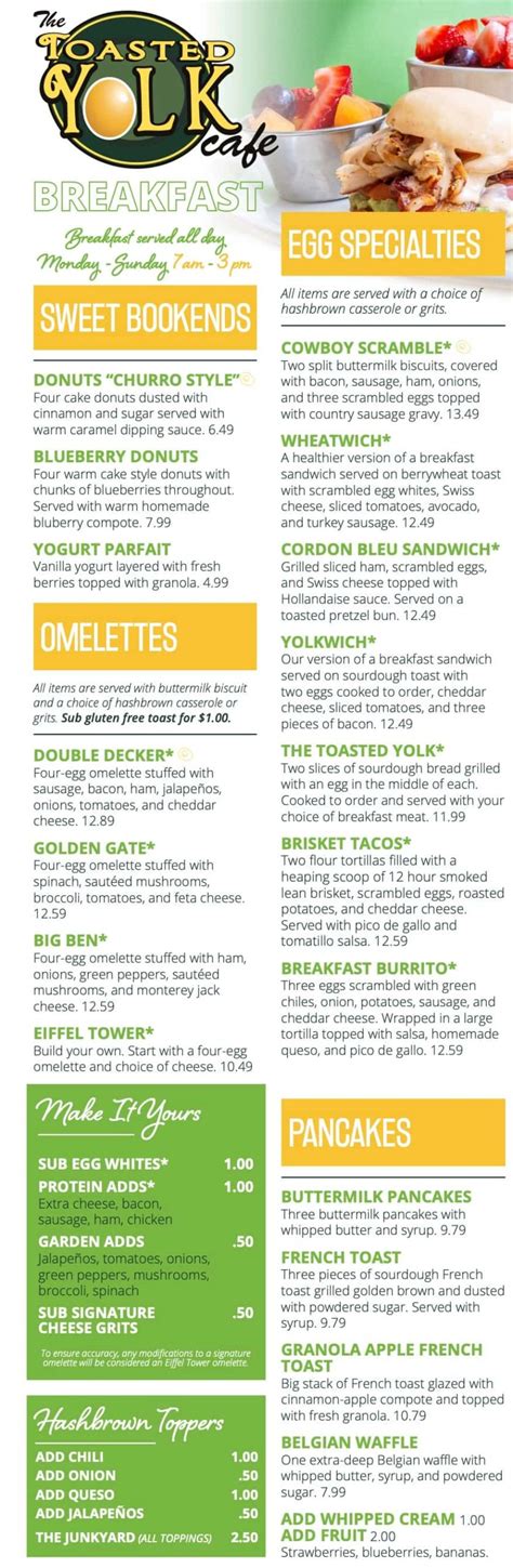 The Toasted Yolk Cafe Menu With Prices (Updated: May 2024)