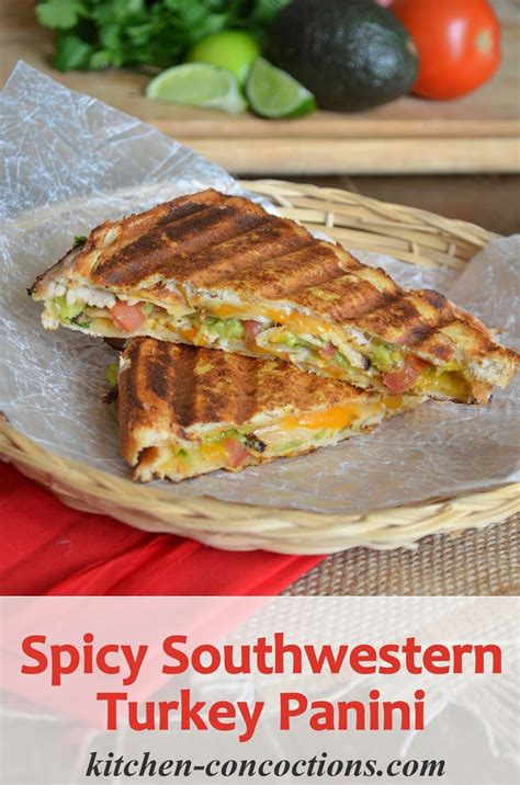 Spicy Southwestern Turkey Panini #recipe #sandwich #lunch | Panini sandwiches, Panini recipes ...