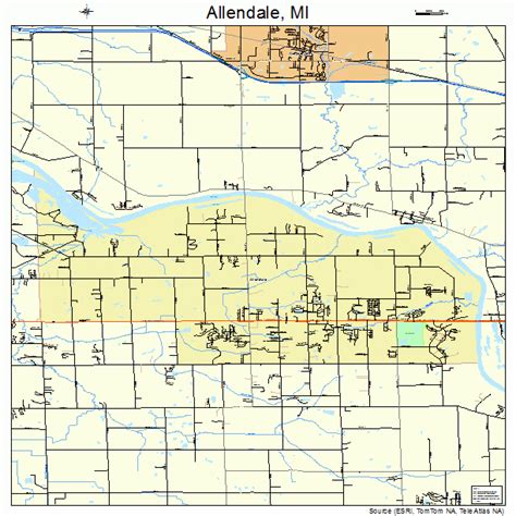 Allendale Michigan Street Map 2601340