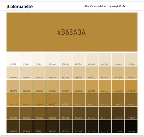 Pantone 16-0948 Tcx Harvest Gold Color | Hex color Code #B68A3A information | Hsl | Rgb | Pantone