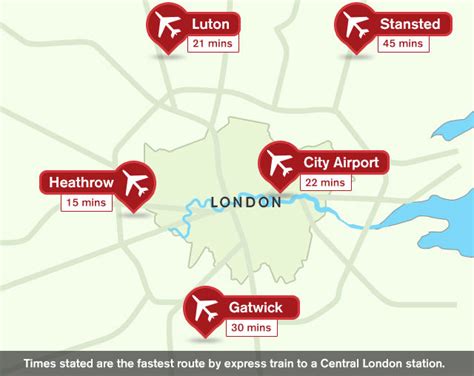 London Airports Map - Traveller Information - visitlondon.com