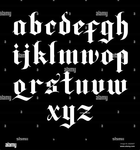 blackletter gothic vector font. lowercase letters Stock Vector Image & Art - Alamy