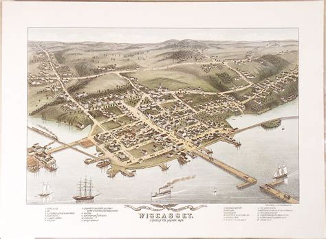 Lovely view of Wiscasset, Maine - Rare & Antique Maps