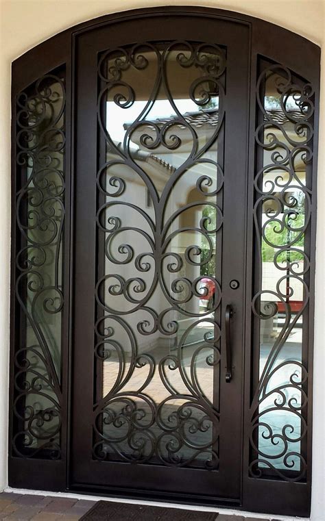 nfn-homes metal doors with sidelights | Wrought iron front door, Metal ...