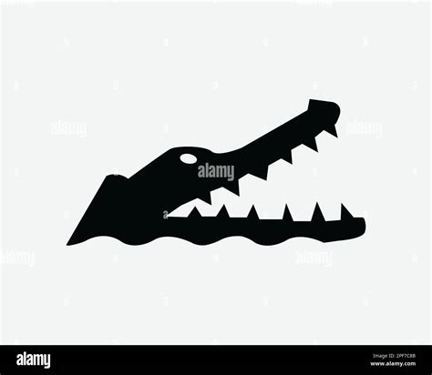 Alligator Head Icon Gator Crocodile Reptile Open Mouth Jaw Vector Black ...