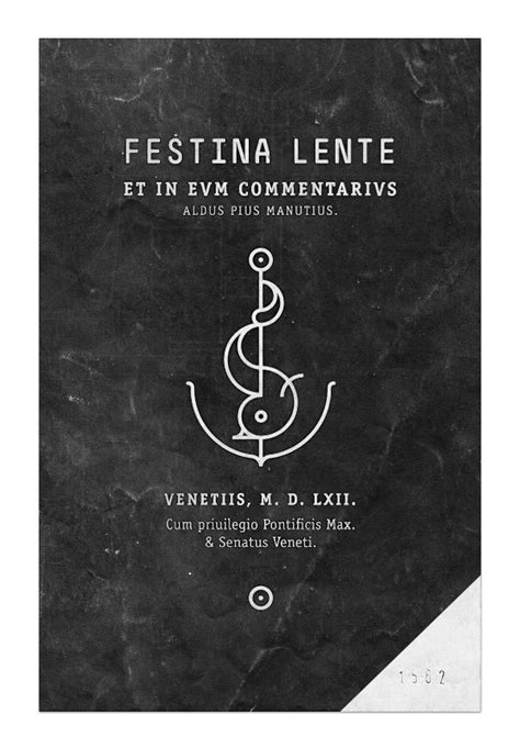 Festina Lente | Re-marca tipografica, Aldo Manuzio by vacaliebres, via Behance | Festina lente ...