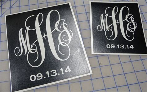 Vinyl one-time use glass etching stencils of monogram. | Glass etching ...