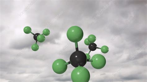 Tetrafluoromethane molecules floating upwards - Stock Video Clip - K011/3660 - Science Photo Library