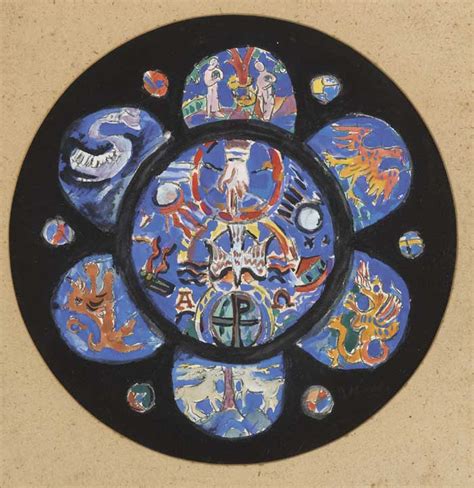 CREATION - ORIGINAL DESIGN FOR ROSE WINDOW, LOUGHREA CATHEDRAL, COUNTY GALWAY by Evie Hone HRHA ...