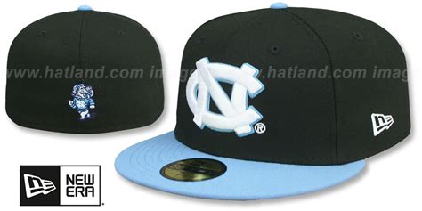 North Carolina NCAA TEAM-BASIC Black-Sky Fitted Hat