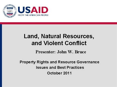 Land Natural Resources and Violent Conflict Presenter John