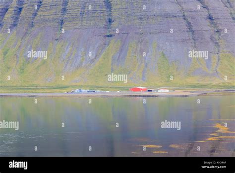 A view of Isafjordur airport in North Iceland. The airport is one of ...