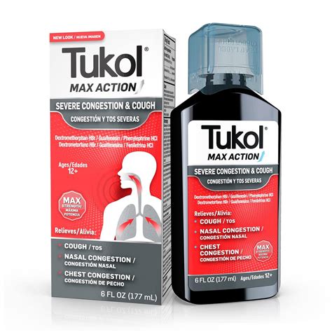 TUKOL Max Action Severe Cough Suppressant & Nasal Decongestant Syrup ...