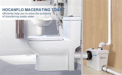 700watt Macerating Toilet,Dual Upflush Toilet For Basement,Two Piece Toilet with Round Toilet ...