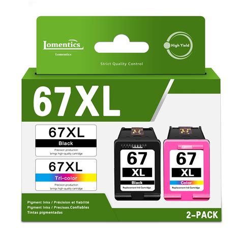 67XL Ink Cartridges Black Color Combo Pack Replacement for HP Ink 67 ...