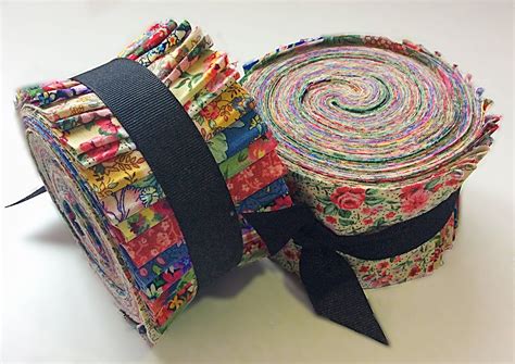 LIGHT Colorful Vintage Bouquet 2.5" Jelly Roll fabric quilting strips ...