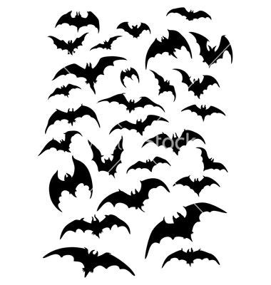 Bats silhouettes set vector Bat Silhouette, Silhouette Tattoos, Spooky ...