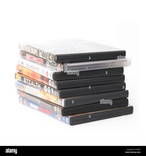 Stack of film dvds in cases on white background Stock Photo, Royalty Free Image: 51291991 - Alamy