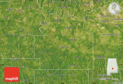 Satellite Map of Lowndes County