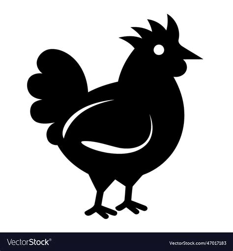 Animal bird chicken silhouette black and white Vector Image