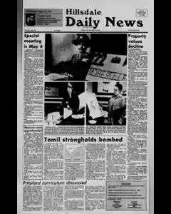 Hillsdale Daily News Archives, Apr 22, 1987, p. 1