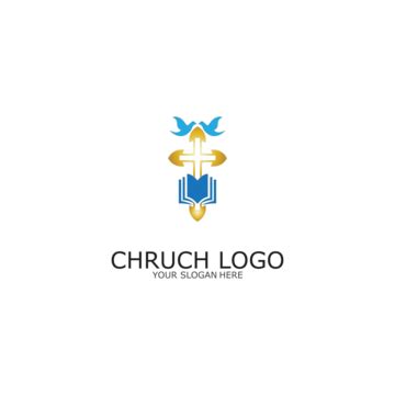 Vector Illustration Of Church Logo With Christian Symbol Bible And ...