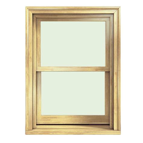 JELD-WEN 33.375in. x 40.5in. W-2500 Series Unfinished Wood Double Hung Window w/ Natural ...