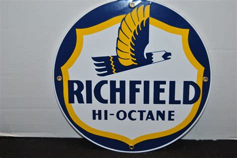 RICHFIELD GASOLINE & OIL COMPANY PORCELAIN SIGN | eBay