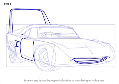 How to Draw The King aka Strip Weathers from Cars 3 (Cars 3) Step by Step | DrawingTutorials101.com