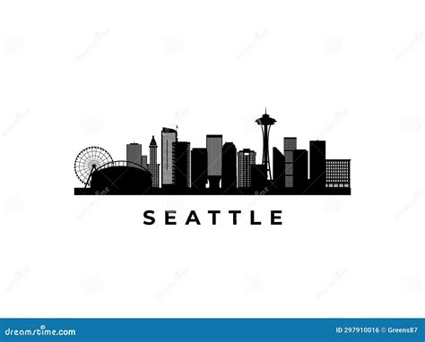 Vector Seattle skyline. stock illustration. Illustration of urban ...