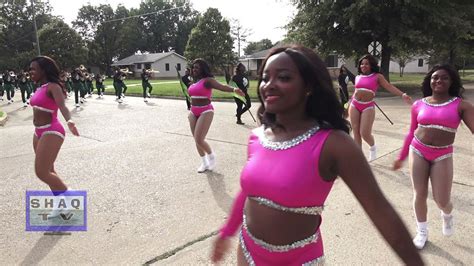 MVSU Satin Dolls Dancers @ 2021 Homecoming campus parade with cheerleaders - YouTube