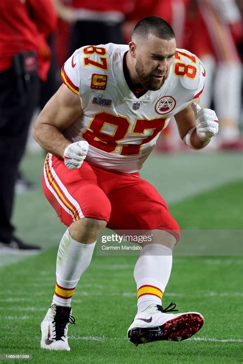 Travis Kelce of the Kansas City Chiefs tests new cleats before the... News Photo - Getty Images