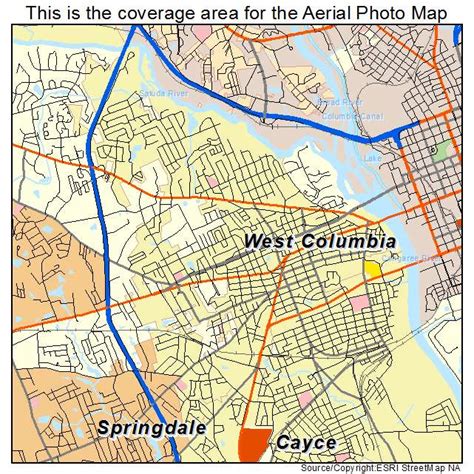 Aerial Photography Map of West Columbia, SC South Carolina