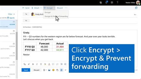 Encrypt an email and prevent forwarding in Outlook - YouTube